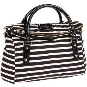 KATE SPADE - Leslie Nylon Stripe Fold Over Satchel